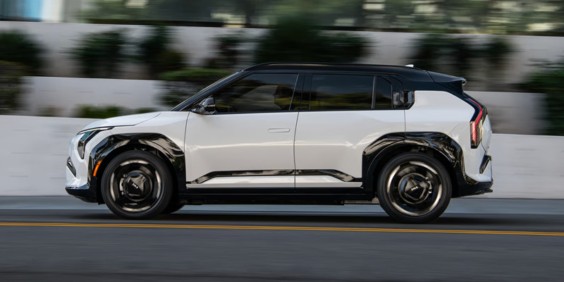 Side profile of the 2027 Kia EV3 electric SUV