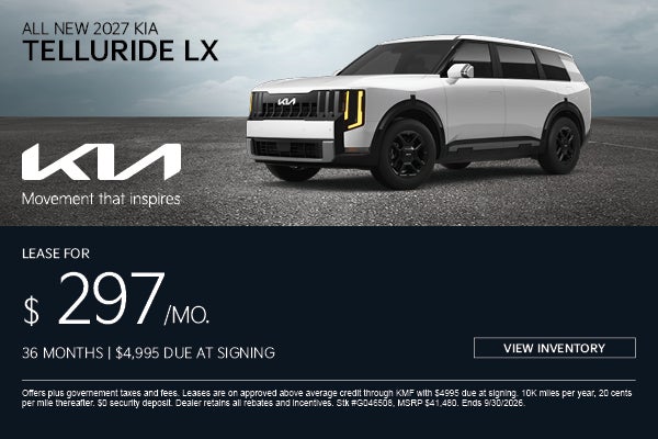 2027 kia Telluride Lx $297/month